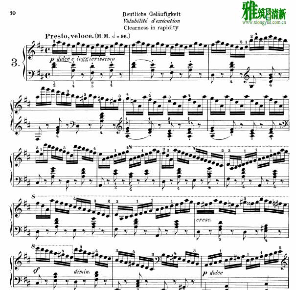 车尔尼 Estudo Op.740 No.3钢琴谱-Czerny