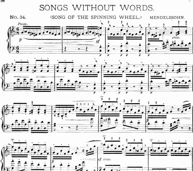 Mendelssohn门德尔松Songs without words 34钢琴谱