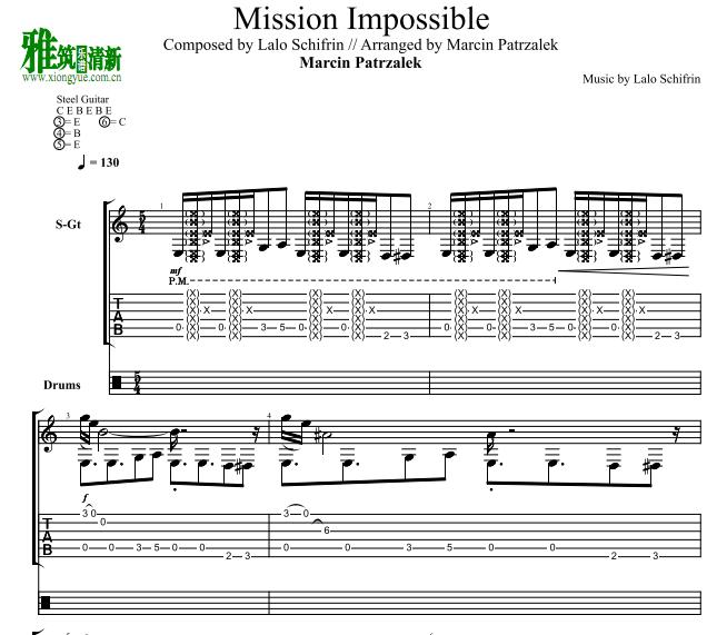MARCIN PATRZALEK版 碟中谍 Mission Impossible吉他谱