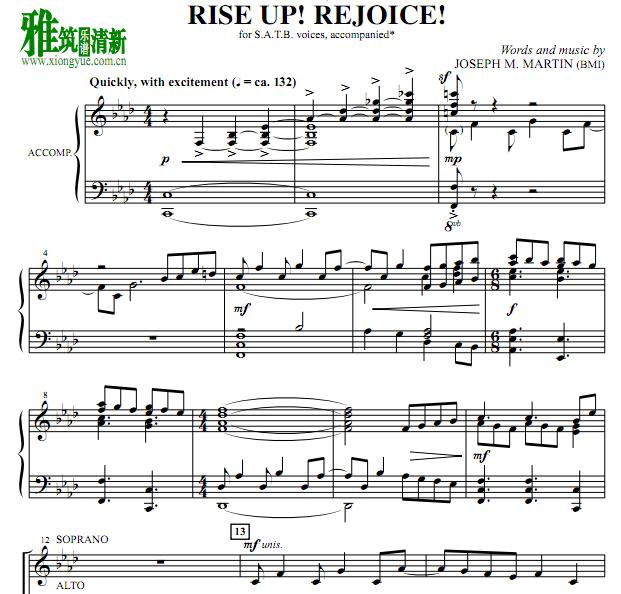 Rise Up! Rejoice!四声部合唱钢琴伴奏谱1