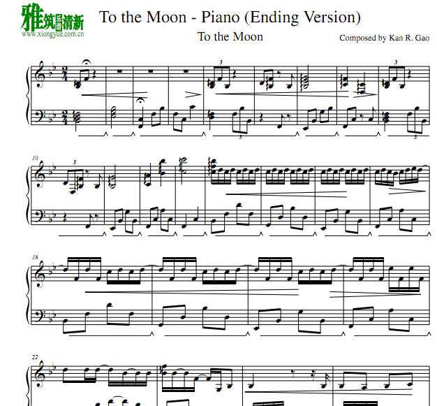 To The Moon钢琴谱