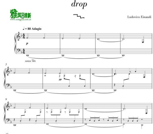Ludovico Einaudi - drop钢琴谱