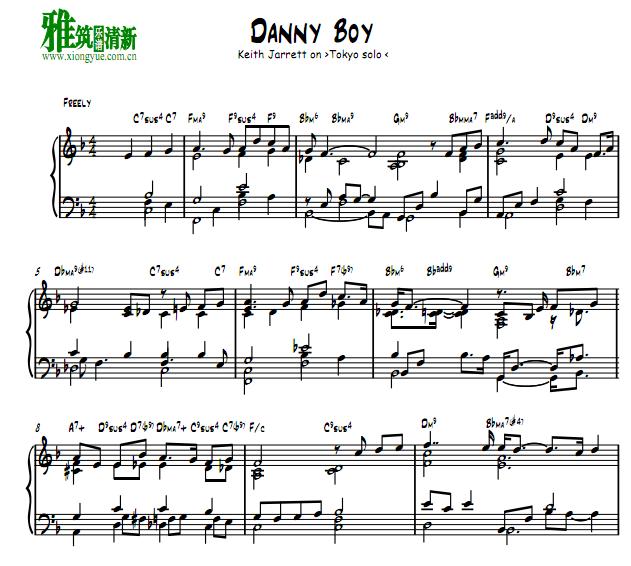 Keith Jarrett - Danny-Boy爵士钢琴谱