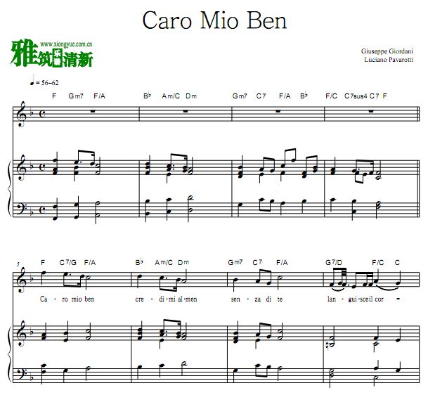 ԭ F Caro Mio Ben ޵ װָٰ ԭ