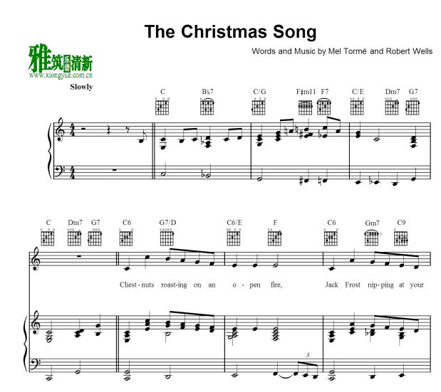 The Christmas Song歌谱 正谱 钢琴伴奏谱