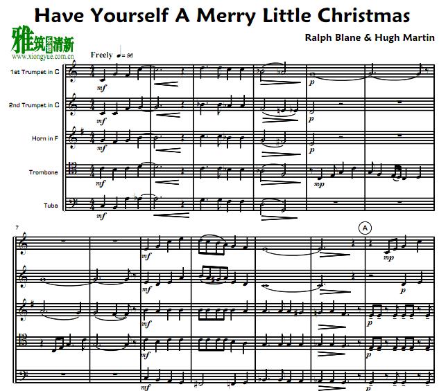 Have Yourself A Merry Little Christmas 铜管五重奏谱