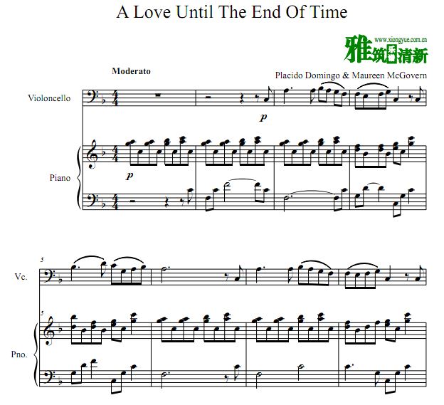A Love Until The End Of Time大提琴钢琴伴奏谱