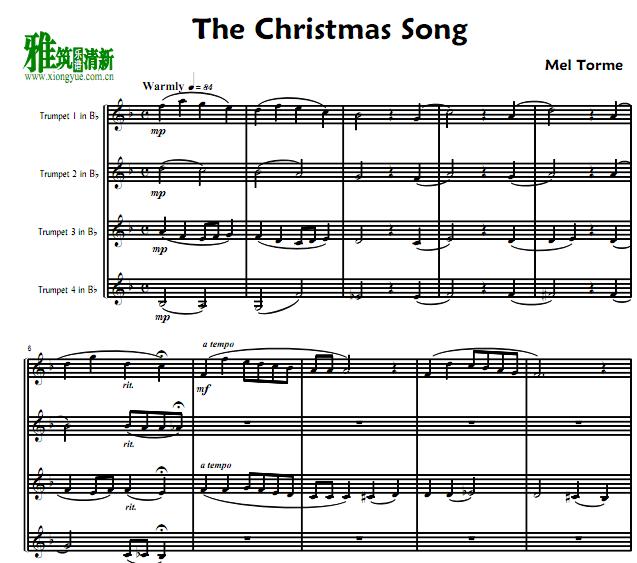 The Christmas Song 小号四重奏谱
