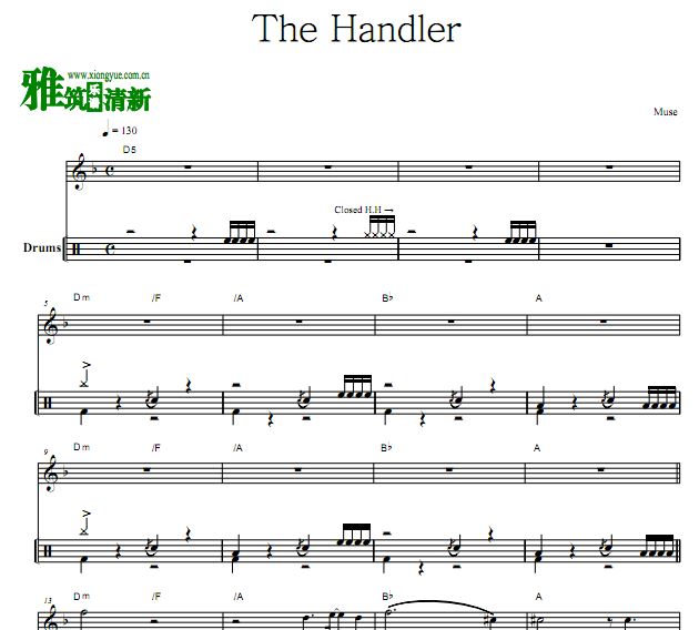 缪斯乐队  The Handler鼓谱
