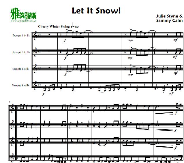 let it snow小号四重奏谱