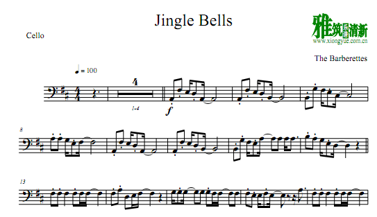 Jingle Bells 铃儿响叮当大提琴谱
