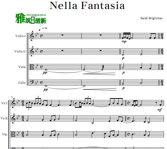 幻梦之中 Nella Fantasia弦乐四重奏谱