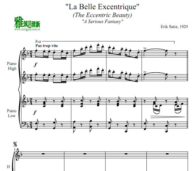 La Belle Excentrique四手联弹谱