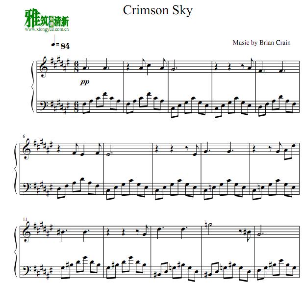 Brian Crain - Crimson Sky钢琴谱