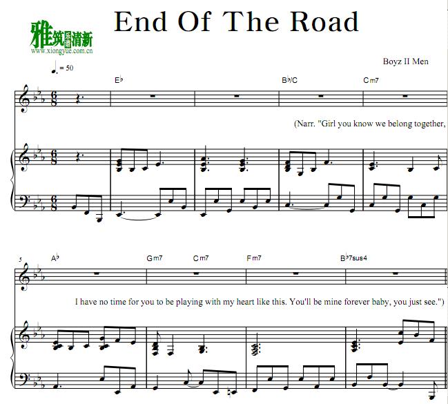 Boyz II Men - End Of The Road钢琴伴奏谱