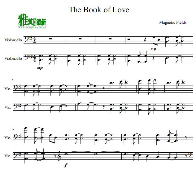 The Book of Love 大提琴二重奏谱