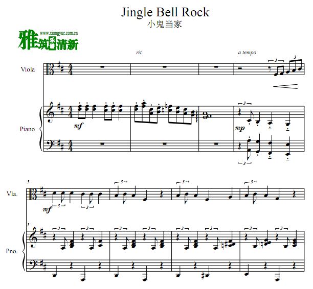Jingle Bell Rock 中提琴钢琴合奏谱