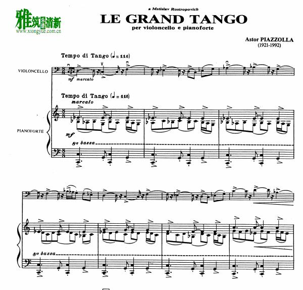 PIAZZOLLAƤ - Le Grand Tangoٸٰ