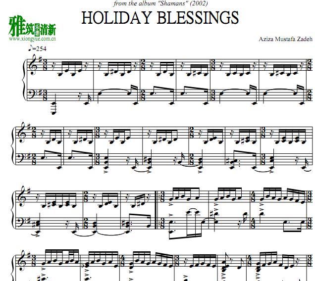 Aziza Mustafa Zadeh - holiday blessings爵士钢琴谱