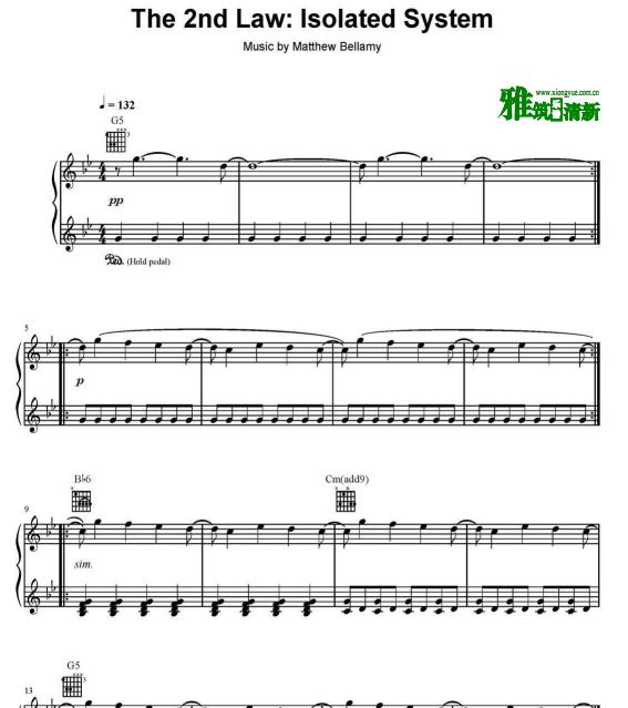 Muse - The 2nd Law:Isolated system钢琴谱