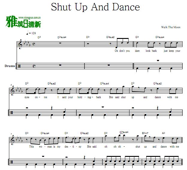 Walk The Moon - Shut Up And Dance鼓谱