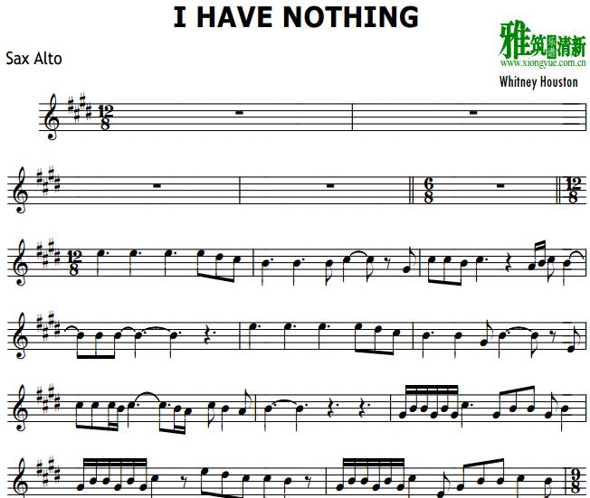 I Have Nothing萨克斯谱
