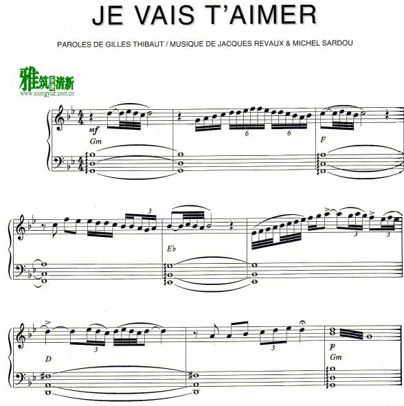 Michel Sardou - Je vais t'aimer钢琴伴奏谱