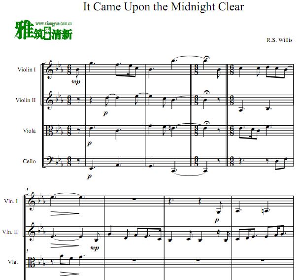It Came Upon the Midnight Clear弦乐四重奏谱
