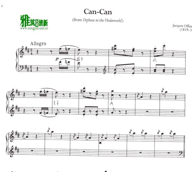 Can can康康舞曲 手风琴谱