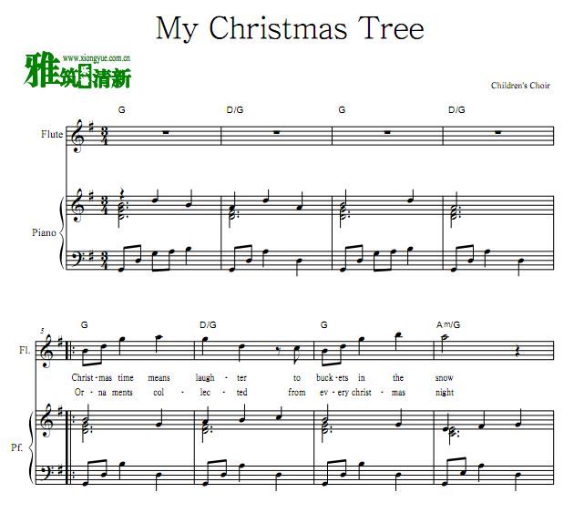 My Christmas Tree长笛钢琴伴奏谱