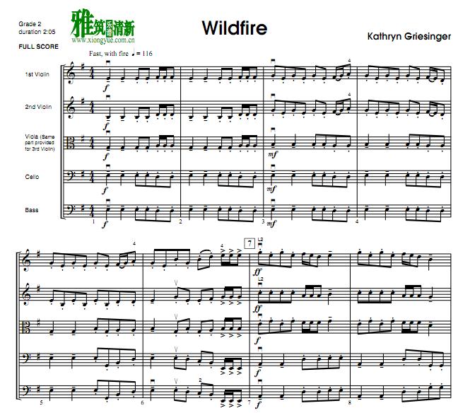 wildfire交响弦乐团总谱