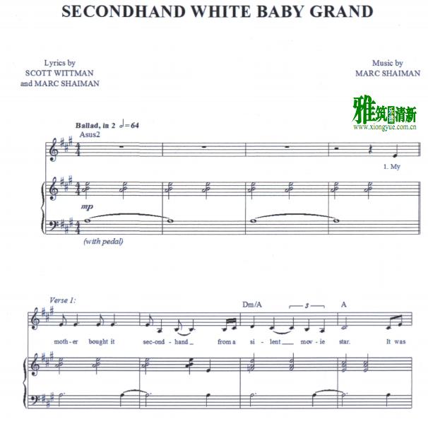 Smash - Secondhand White Baby Grand钢琴伴奏谱