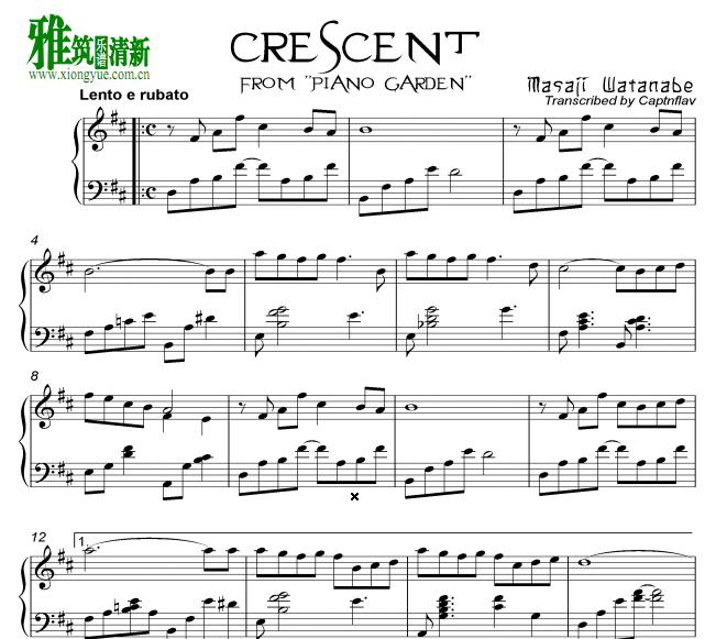 渡边雅二 - Crescent钢琴谱