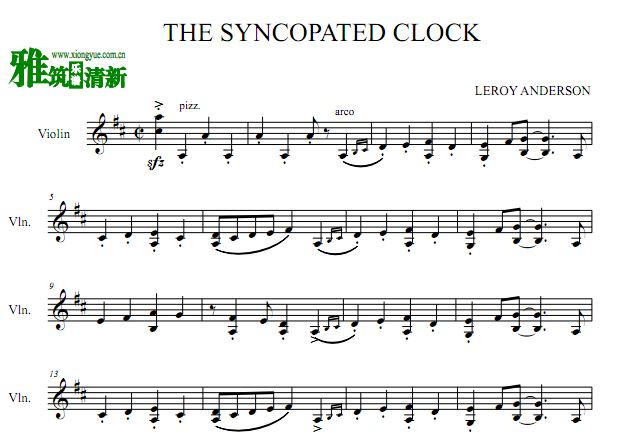 切分音时钟 The Syncopated Clock 小提琴谱