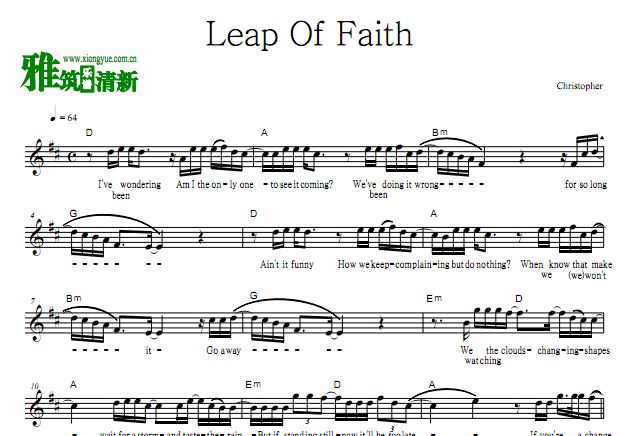 Christopher - Leap Of Faith歌谱