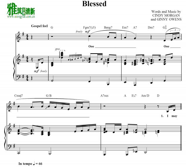 Rachael Lampa - Blessed钢琴伴奏谱