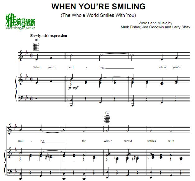Billie Holiday - When You're Smiling钢琴伴奏谱