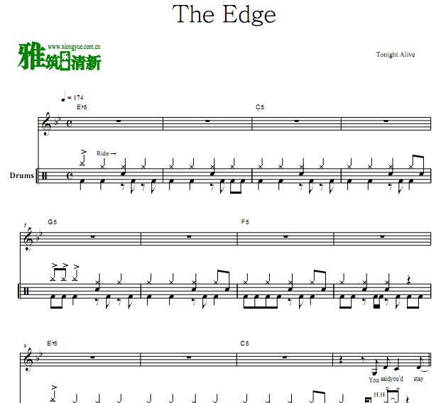 Tonight Alive - The Edge鼓谱
