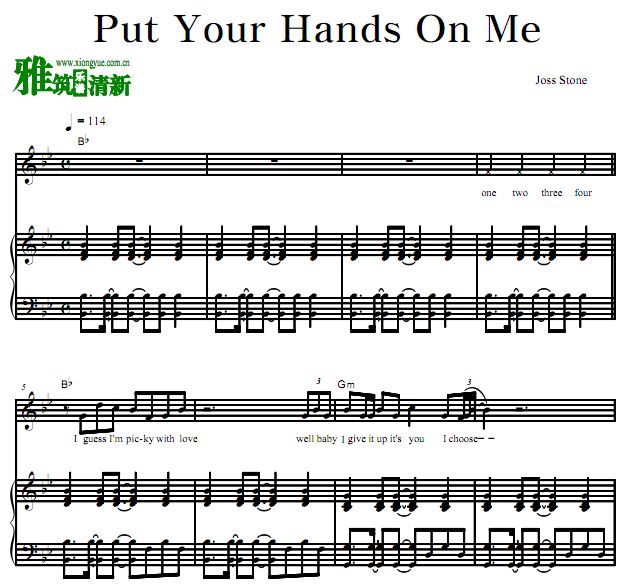 Joss Stone - Put Your Hands On Me正谱 钢琴谱 歌谱