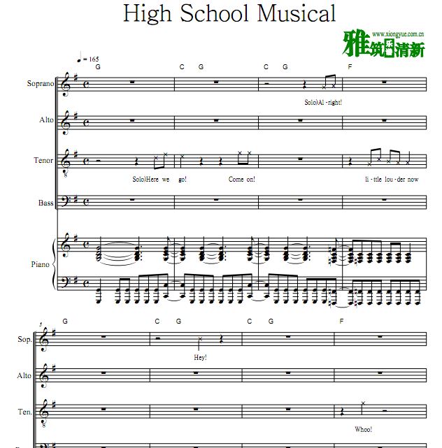 歌舞青春3 High School Musical合唱谱 钢琴伴奏谱