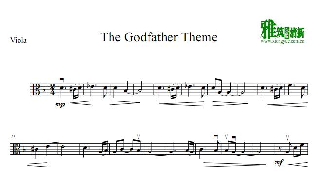 The Godfather教父柔声倾诉中提琴谱