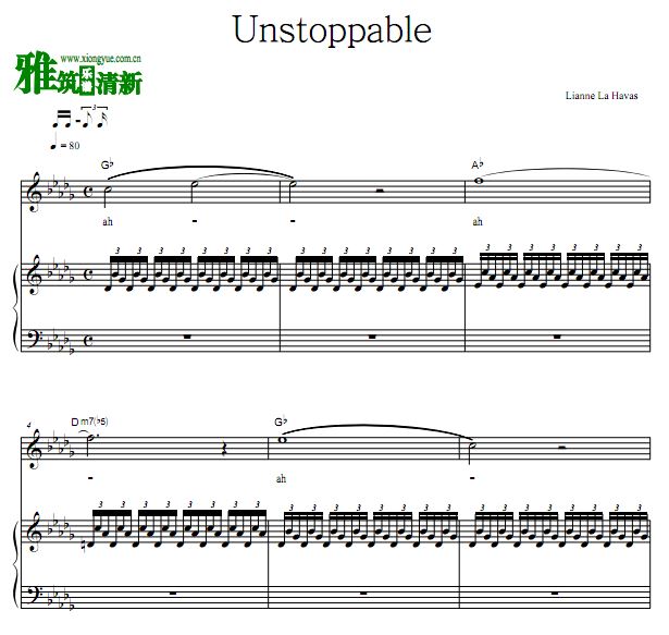 Lianne La Havas - Unstoppable歌谱 正谱 钢琴谱