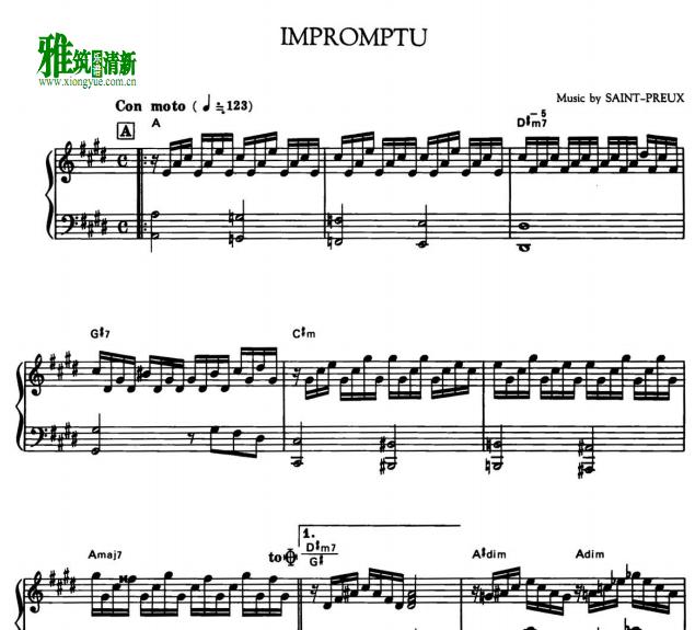 Saint Preux - Impromtu钢琴谱