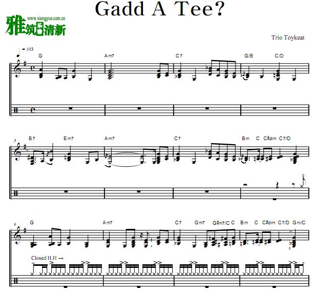 Trio Toykeat - Gadd A Tee?鼓谱
