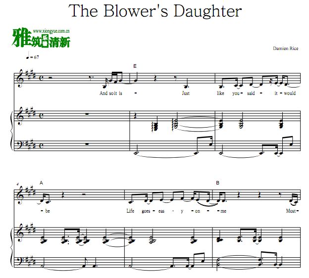 The Blower's Daughter钢琴弹唱谱