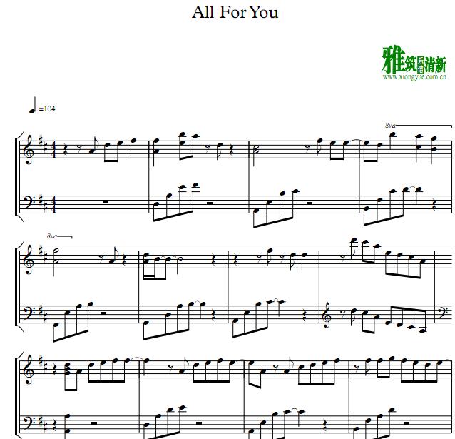 徐仁国 - all for you钢琴谱