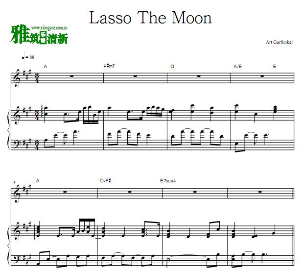 Art Garfunkel - Lasso The Moon钢琴谱 歌谱 正谱
