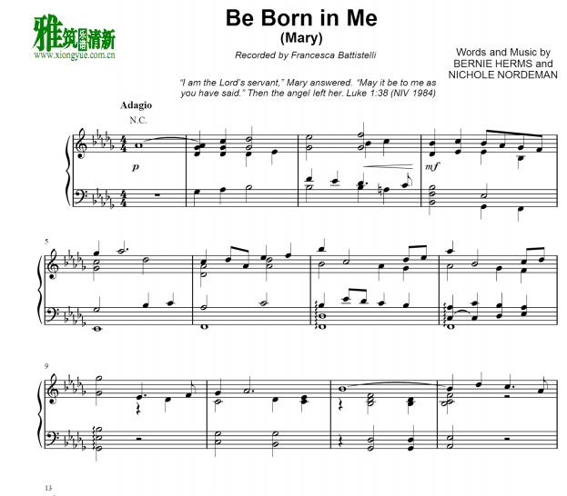 FRANCESCA BATTISTELLI - Be Born In Me钢琴伴奏谱3