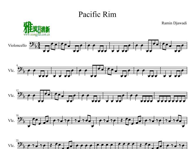 环太平洋主题曲Pacific Rim大提琴谱
