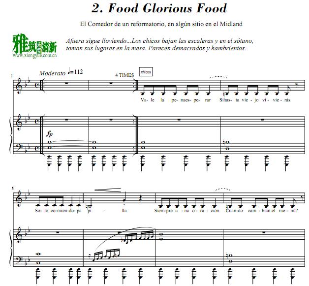 Oliver! - Food Glorious Food钢琴伴奏谱